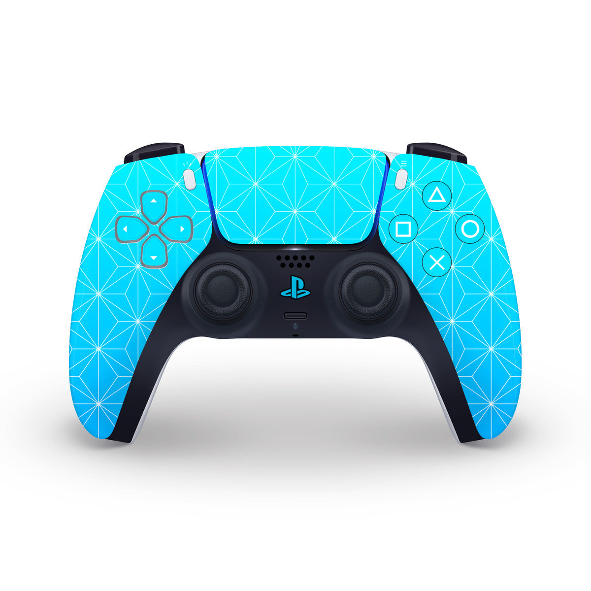 blue asanoha ps5 controller skin