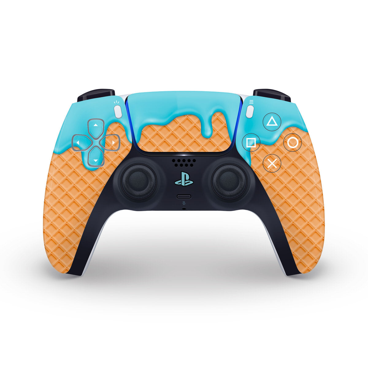 blue ice cream ps5 controller skin