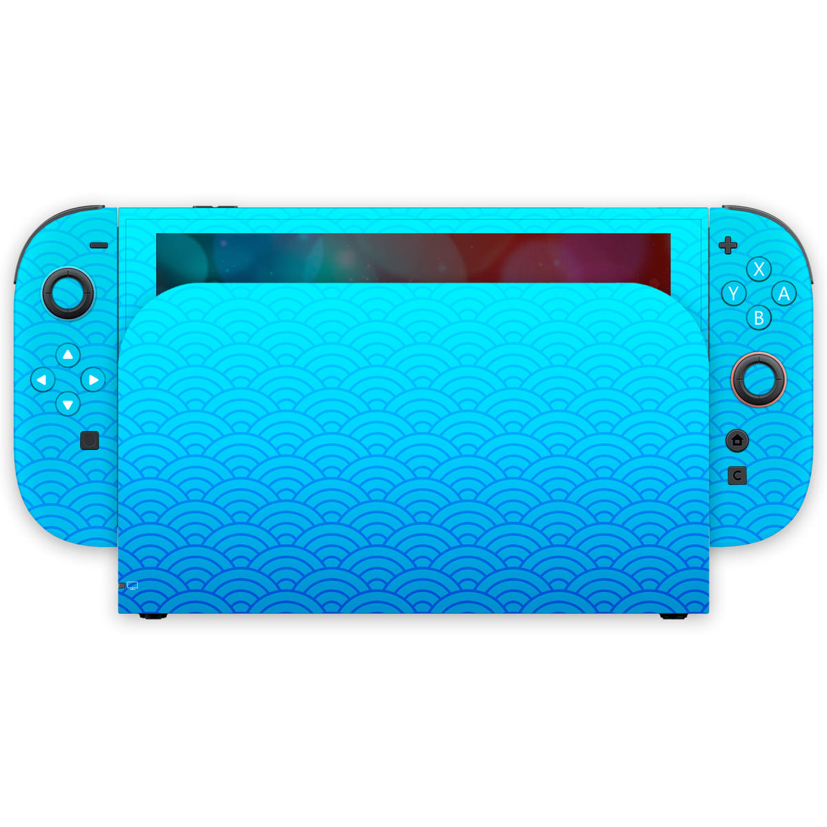 blue seigaiha waves nintendo switch 2 skin