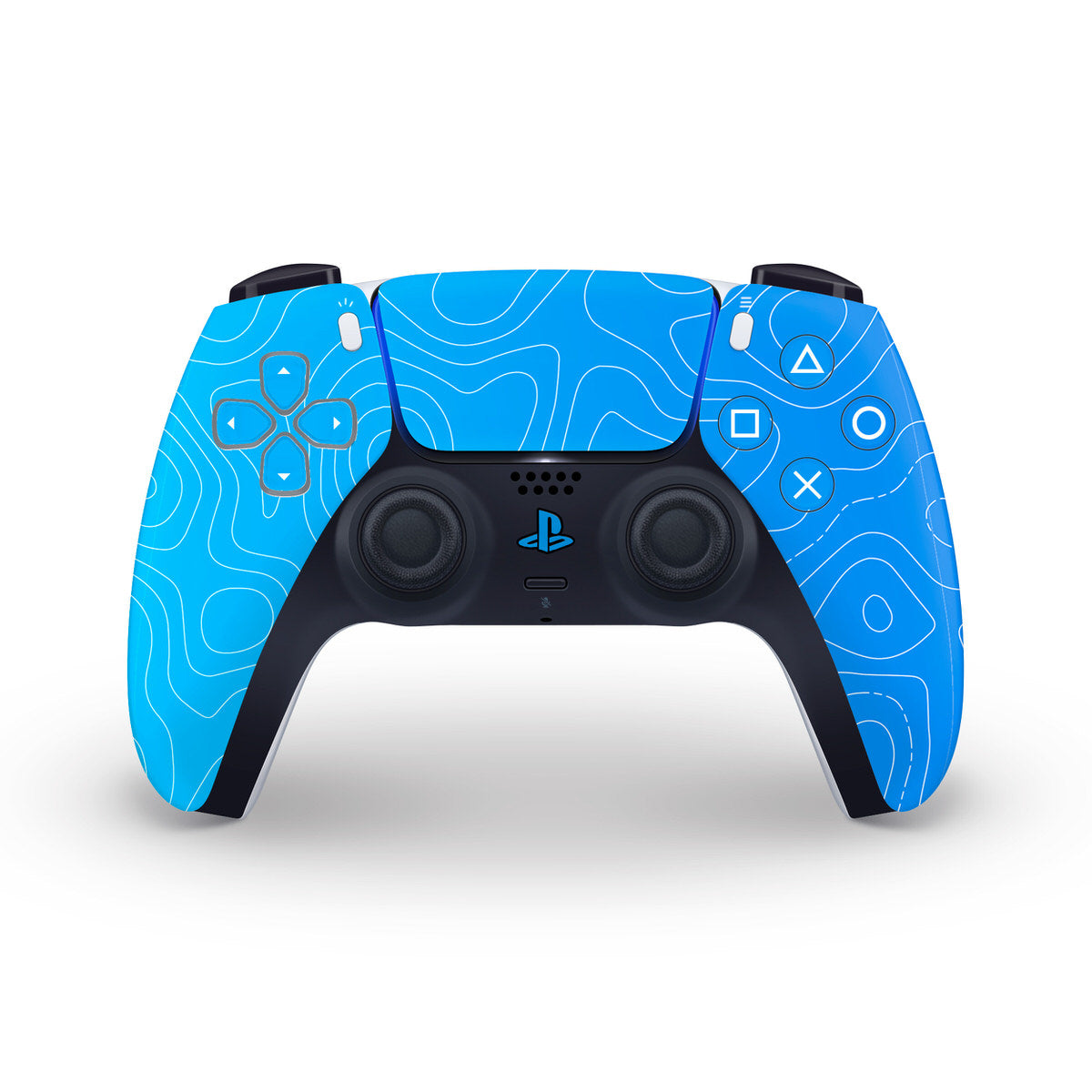 blue topographic ps5 controller skin