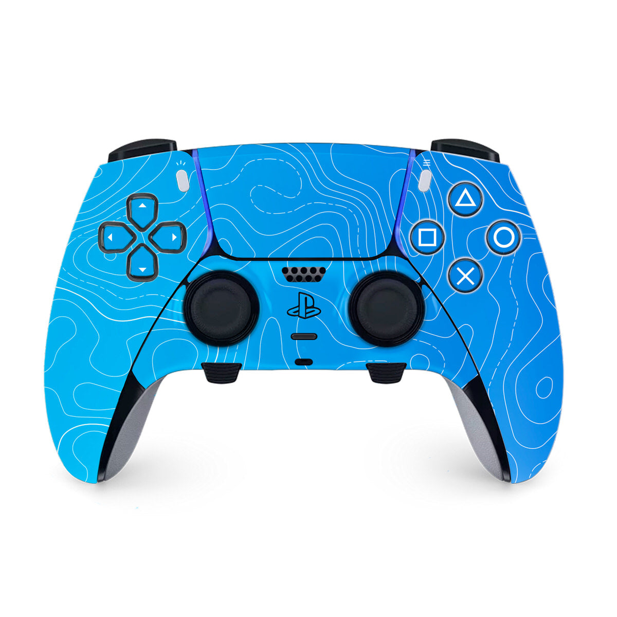 blue topographic ps5 dualsense edge controller skin
