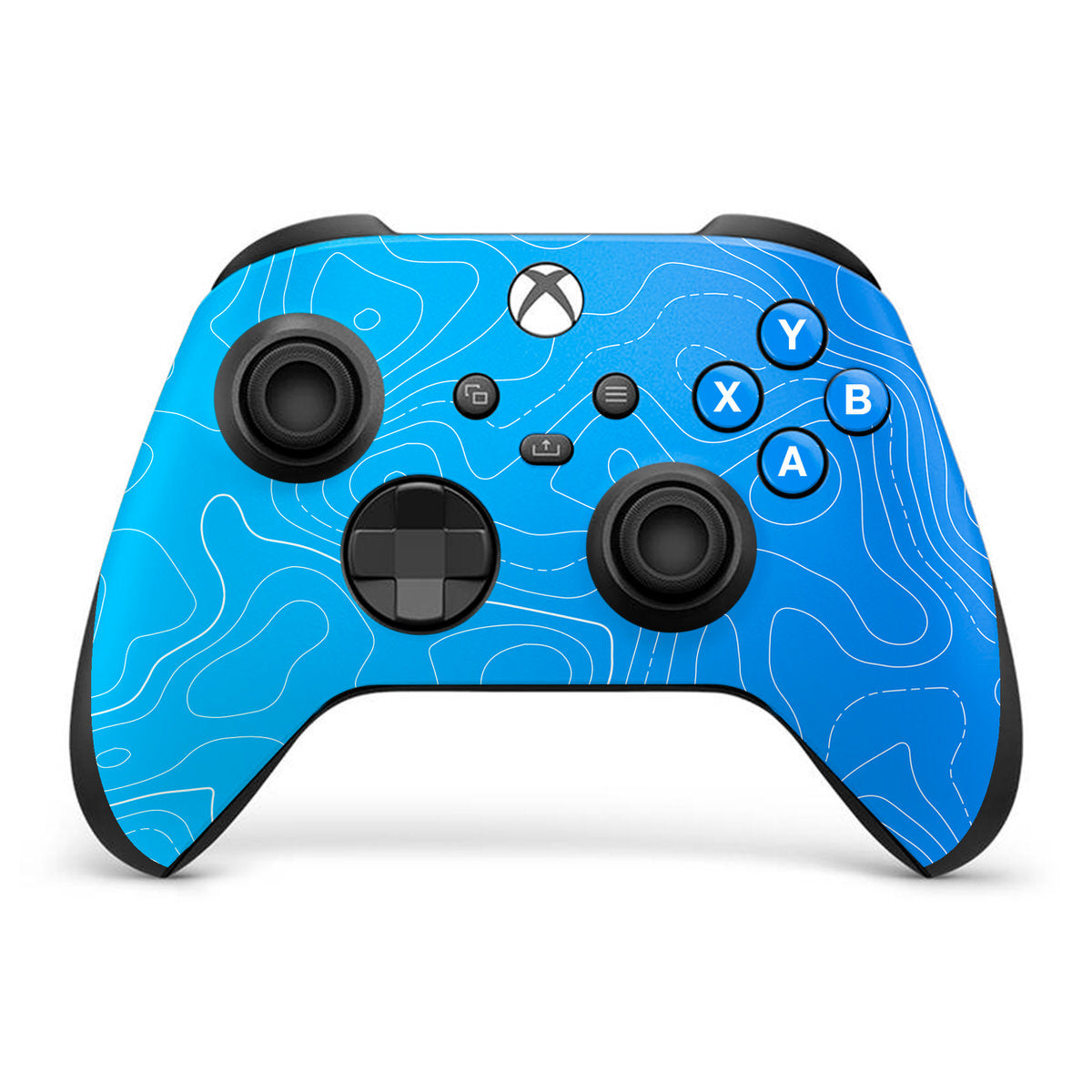 blue topographic xbox series x controller skin