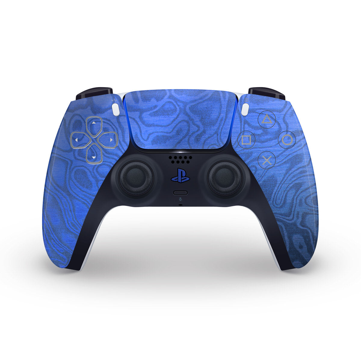 cobalt blue damascus ps5 controller decal skin