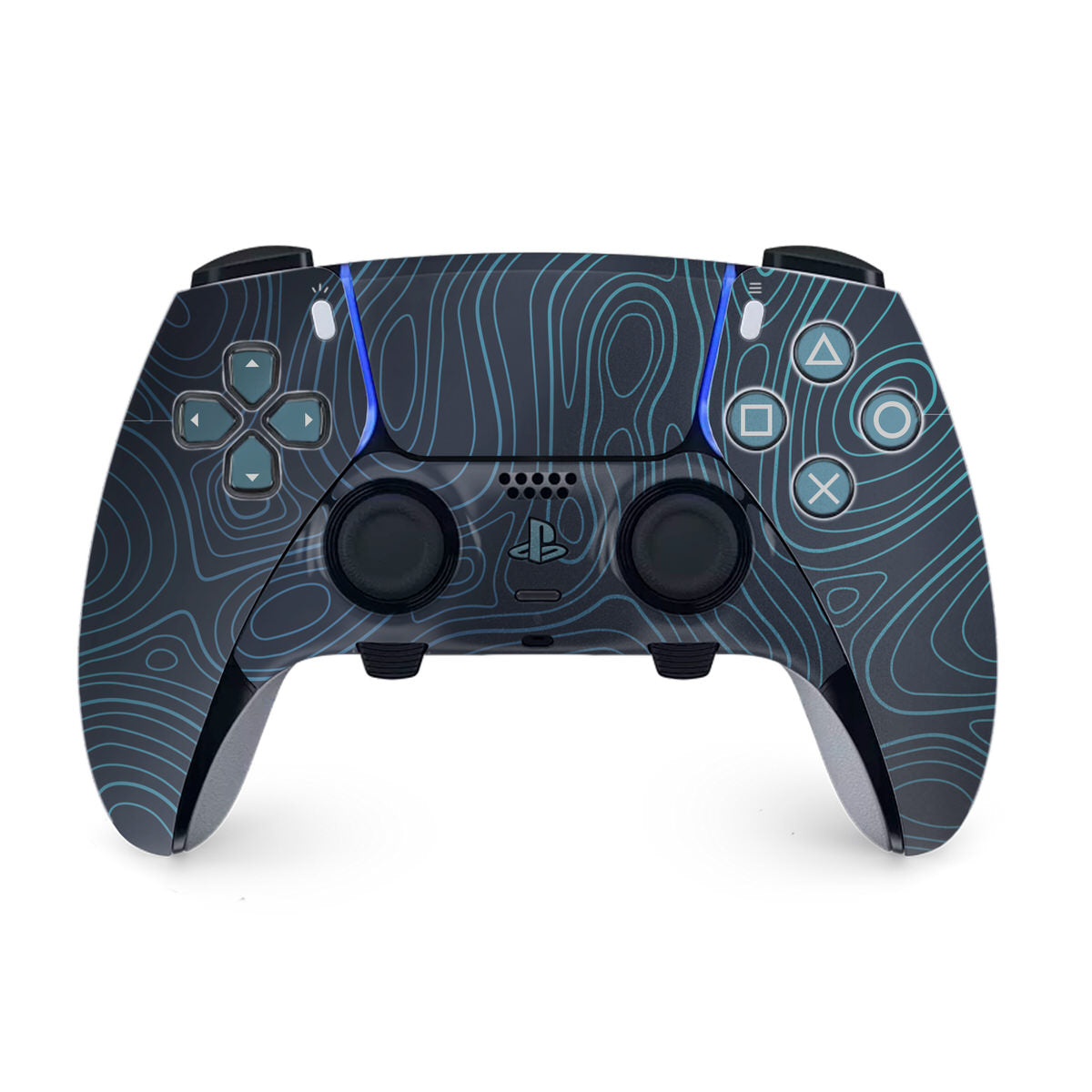 cobalt topographic ps5 dualsense edge controller skin