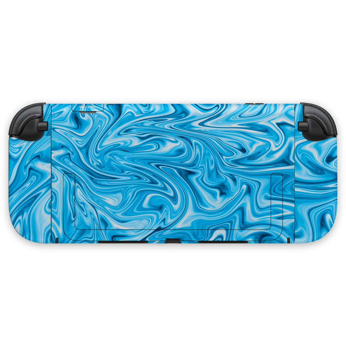 cyan liquid marble nintendo switch 2 console & joycon skin