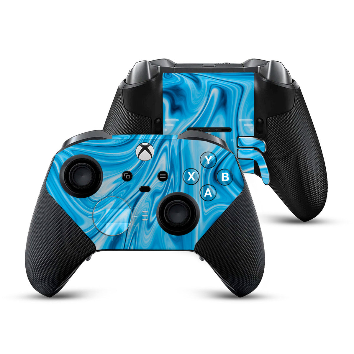 cyan liquid marble xbox elite controller series 2 skin