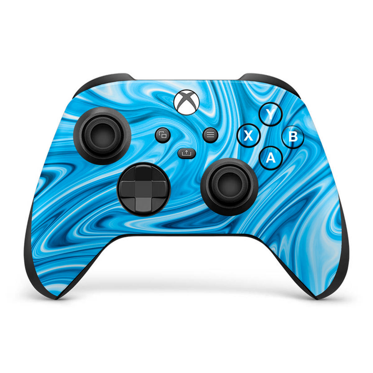 cyan liquid marble xbox series x controller skin