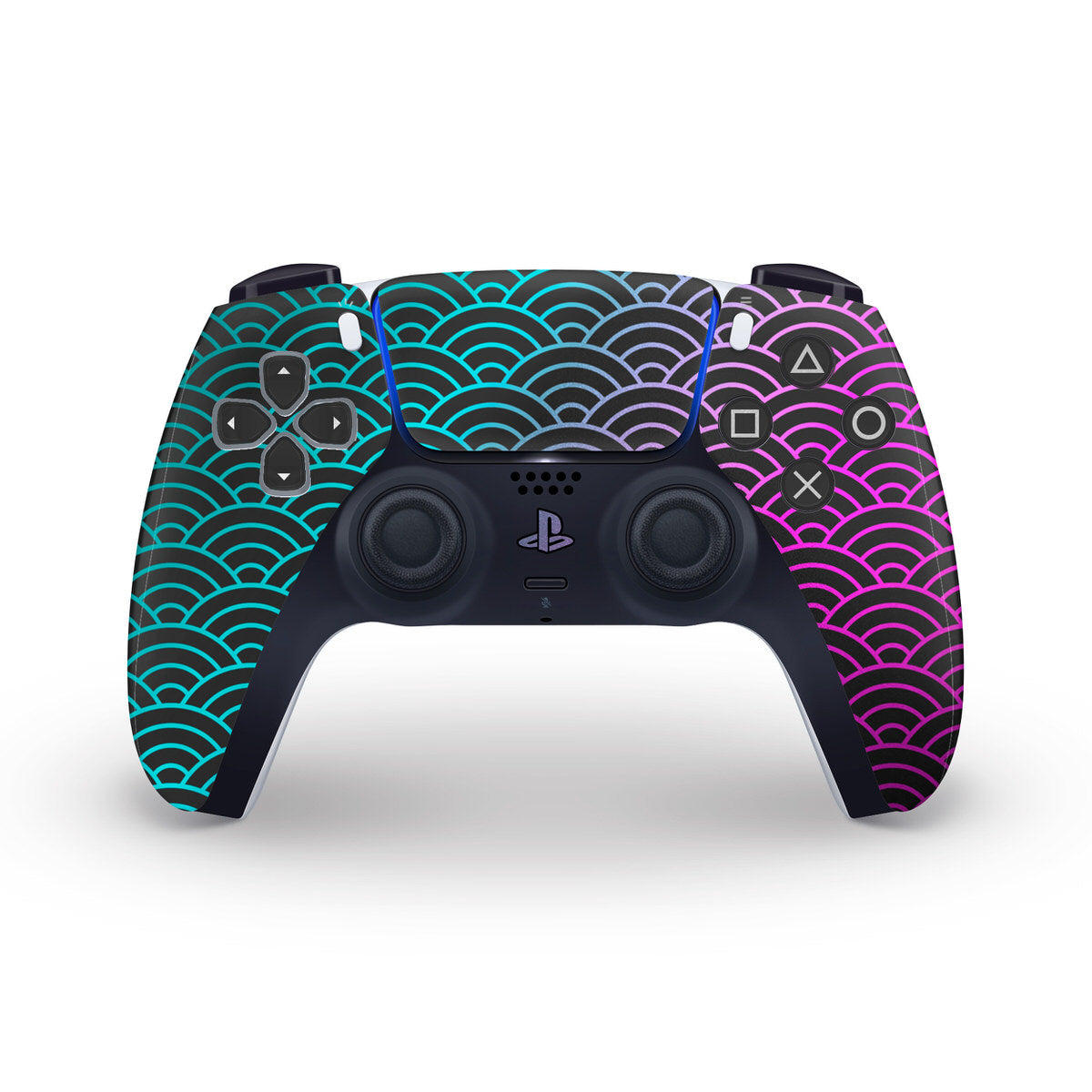 cyber seigaiha waves ps5 controller skin