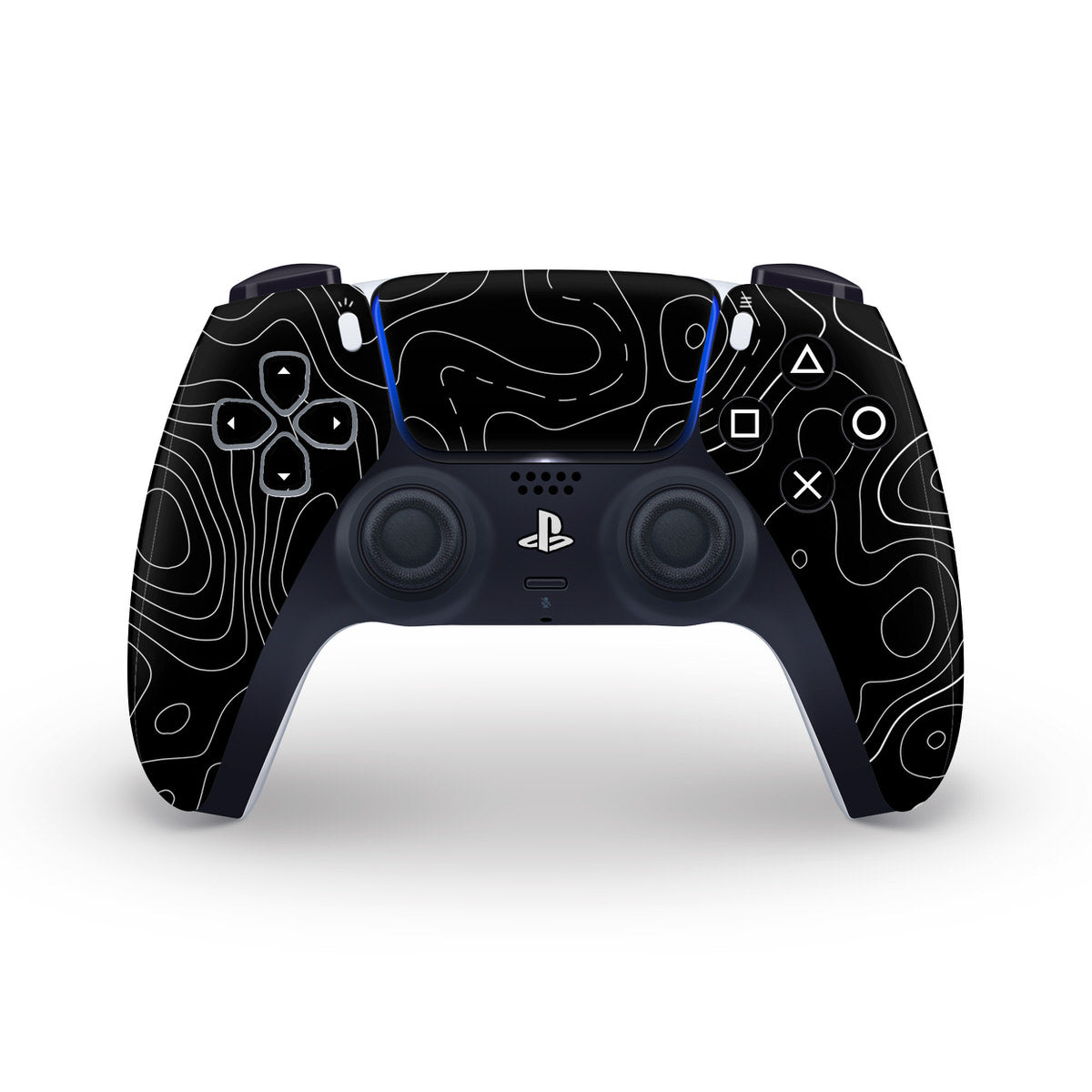 black topographic ps5 controller skin