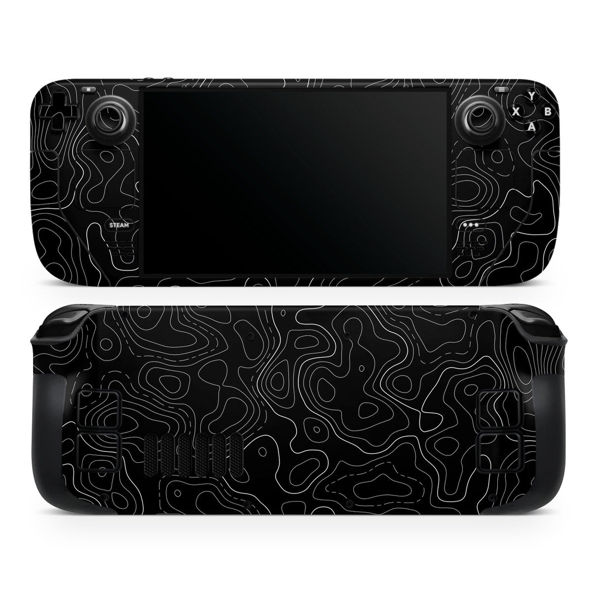 dark topographic steam deck oled skin