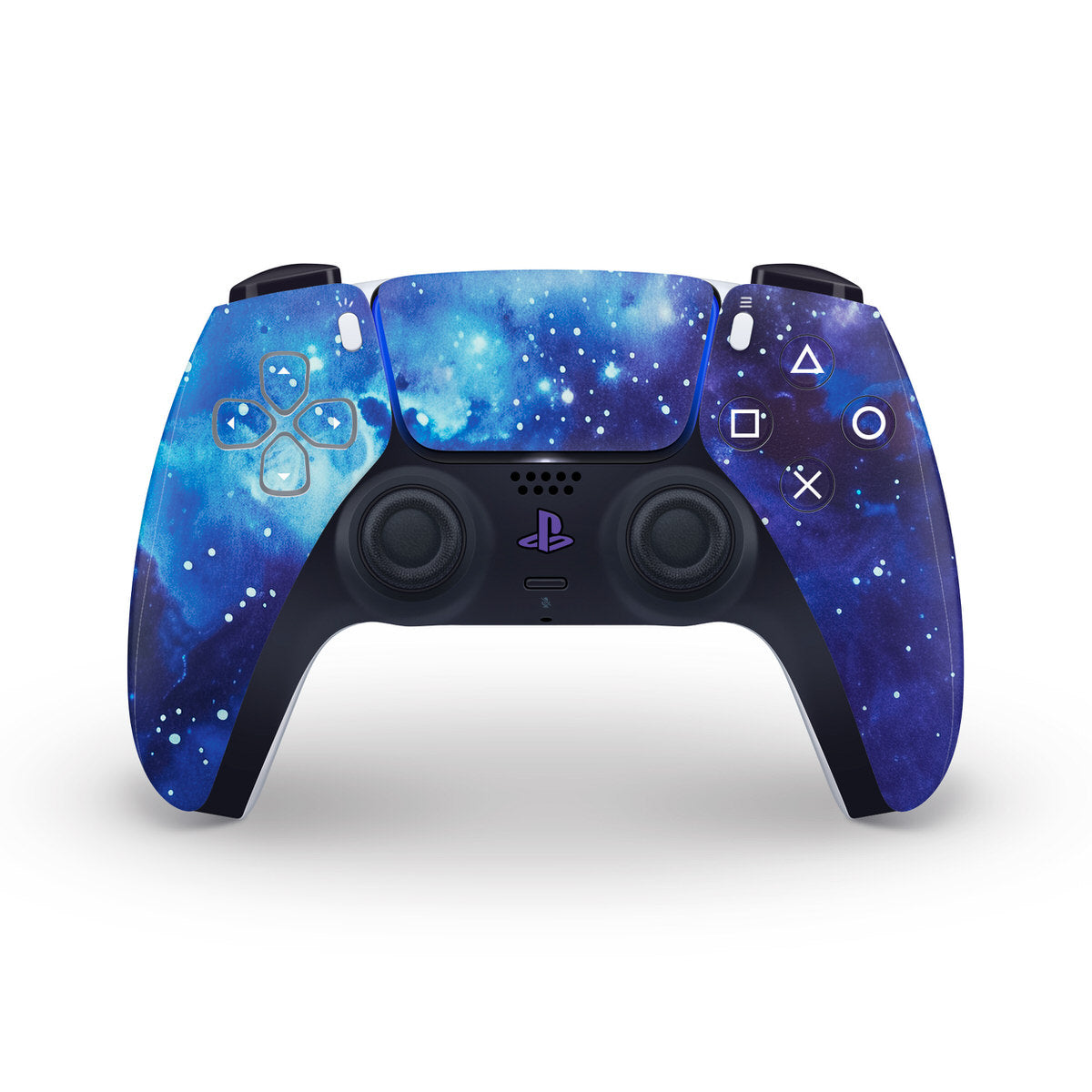 purple & blue galactic clouds ps5 controller skin