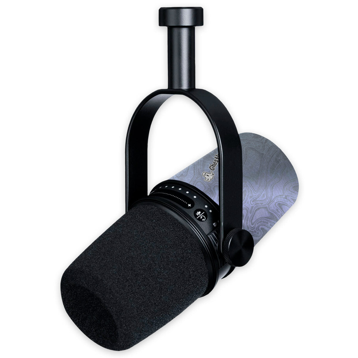 ghostlyguard damascus shure mv7 microphone skin