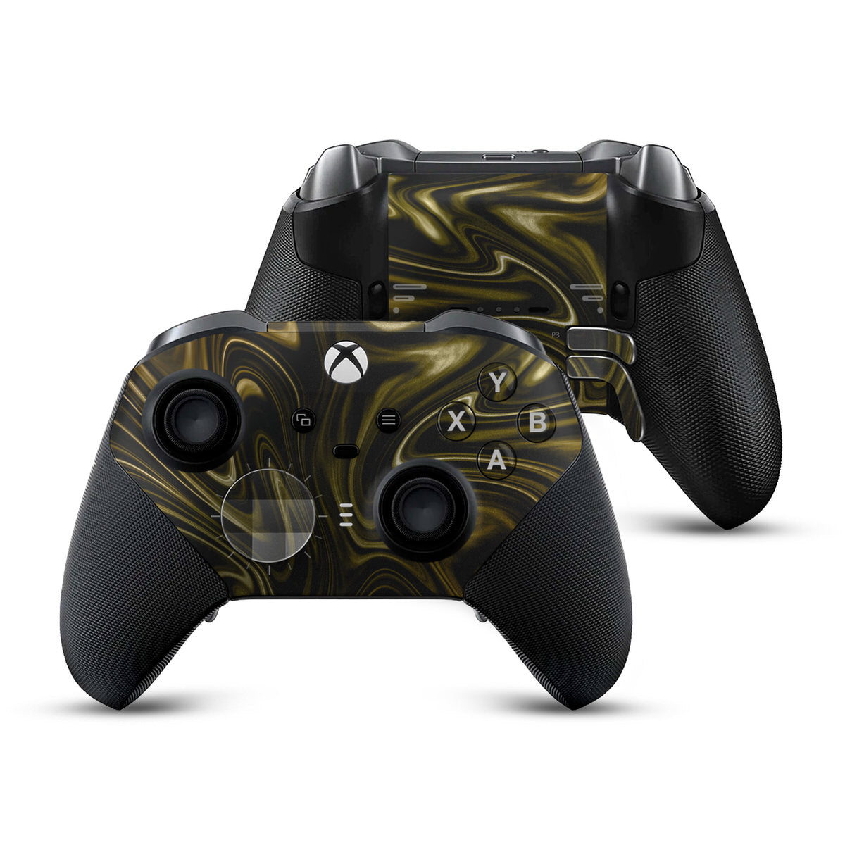 gold liquid marble xbox elite controller series 2 skin