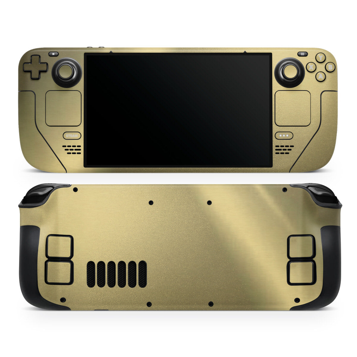 gold steel steam deck oled skin