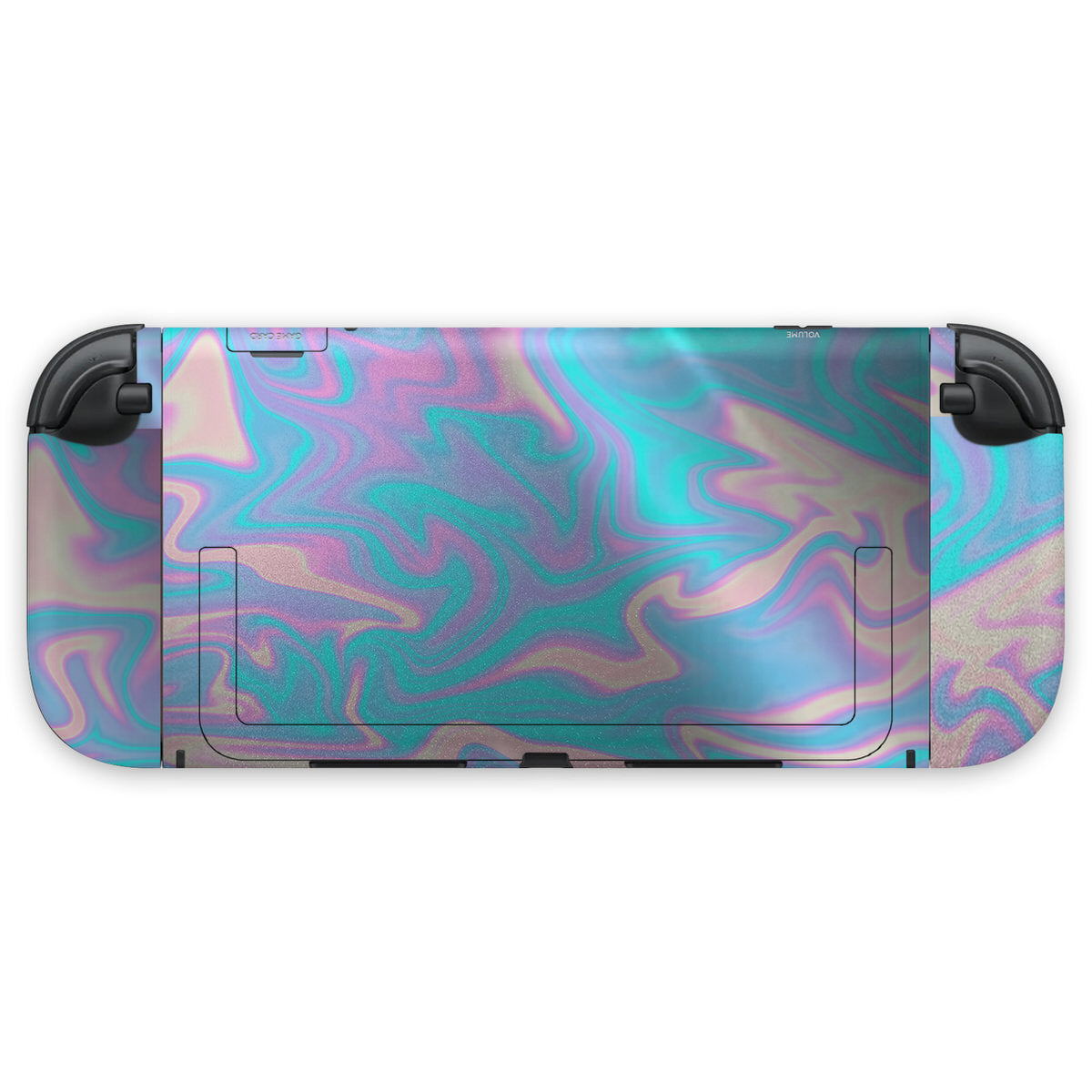holo liquid marble nintendo switch 2 console & joycon skin