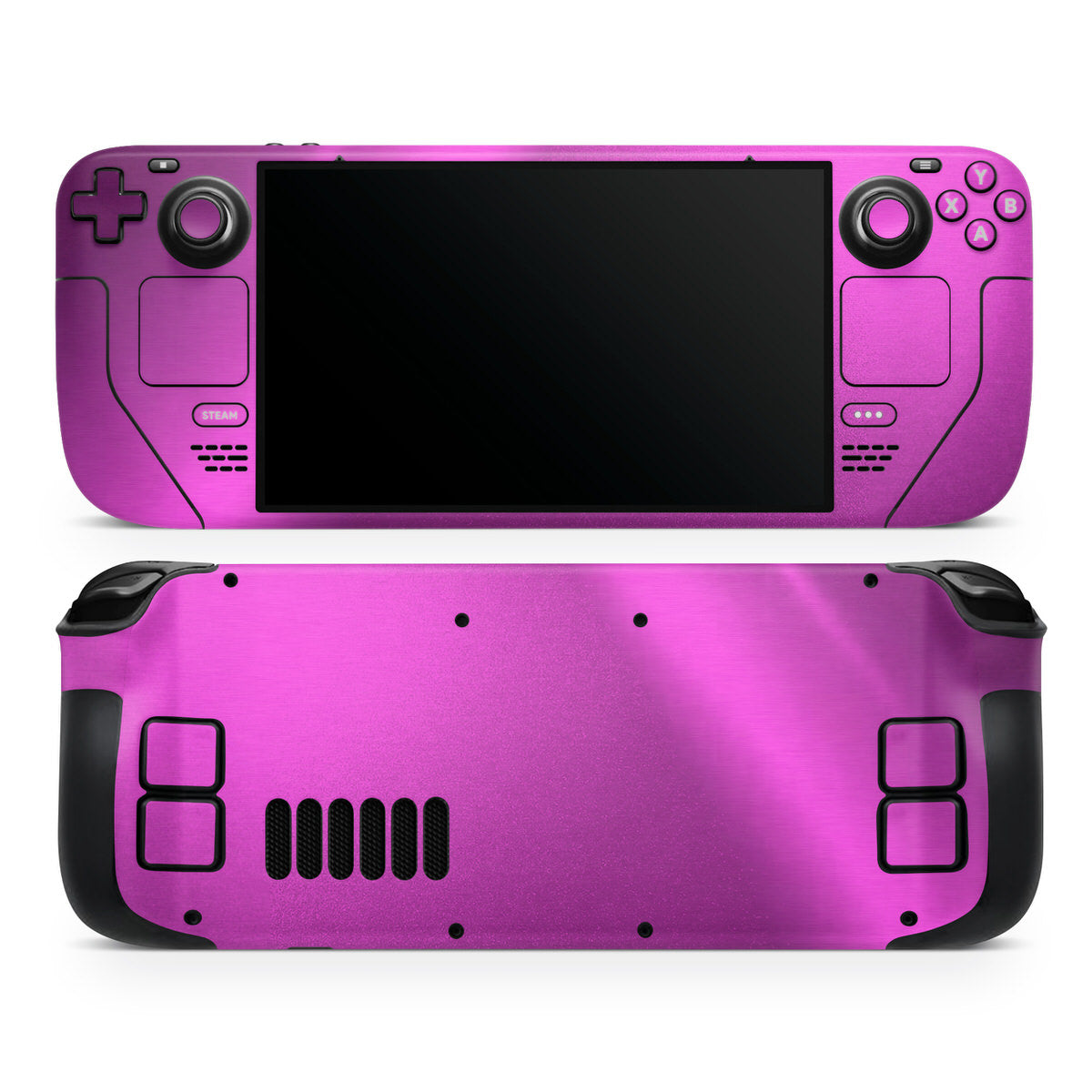 magenta steel steam deck oled skin