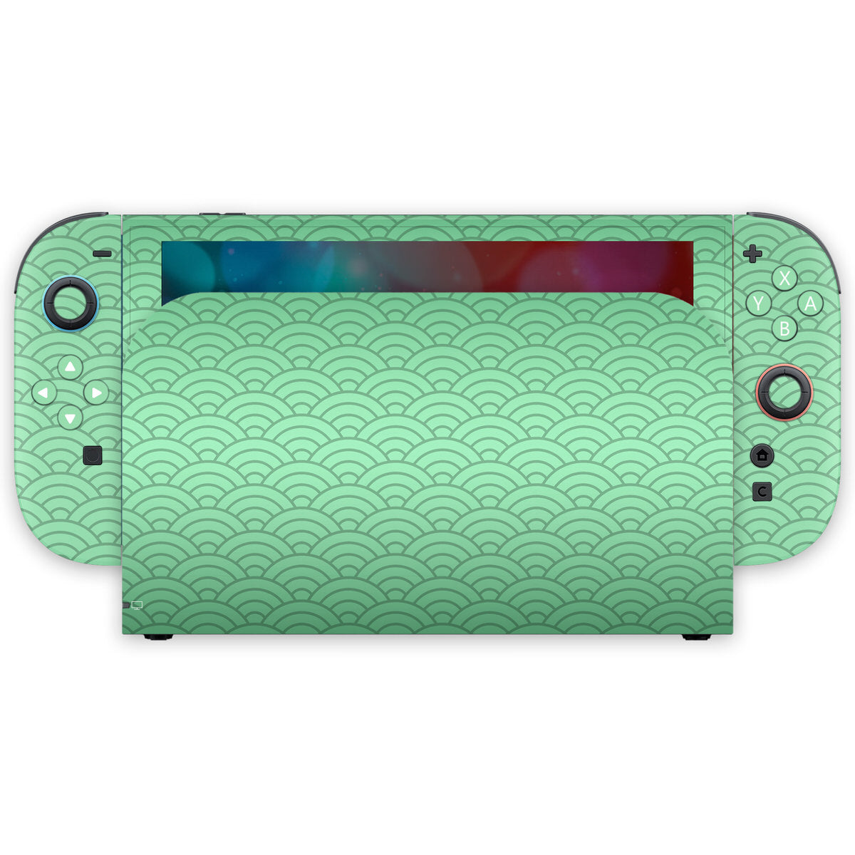 matcha seigaiha waves nintendo switch 2 skin