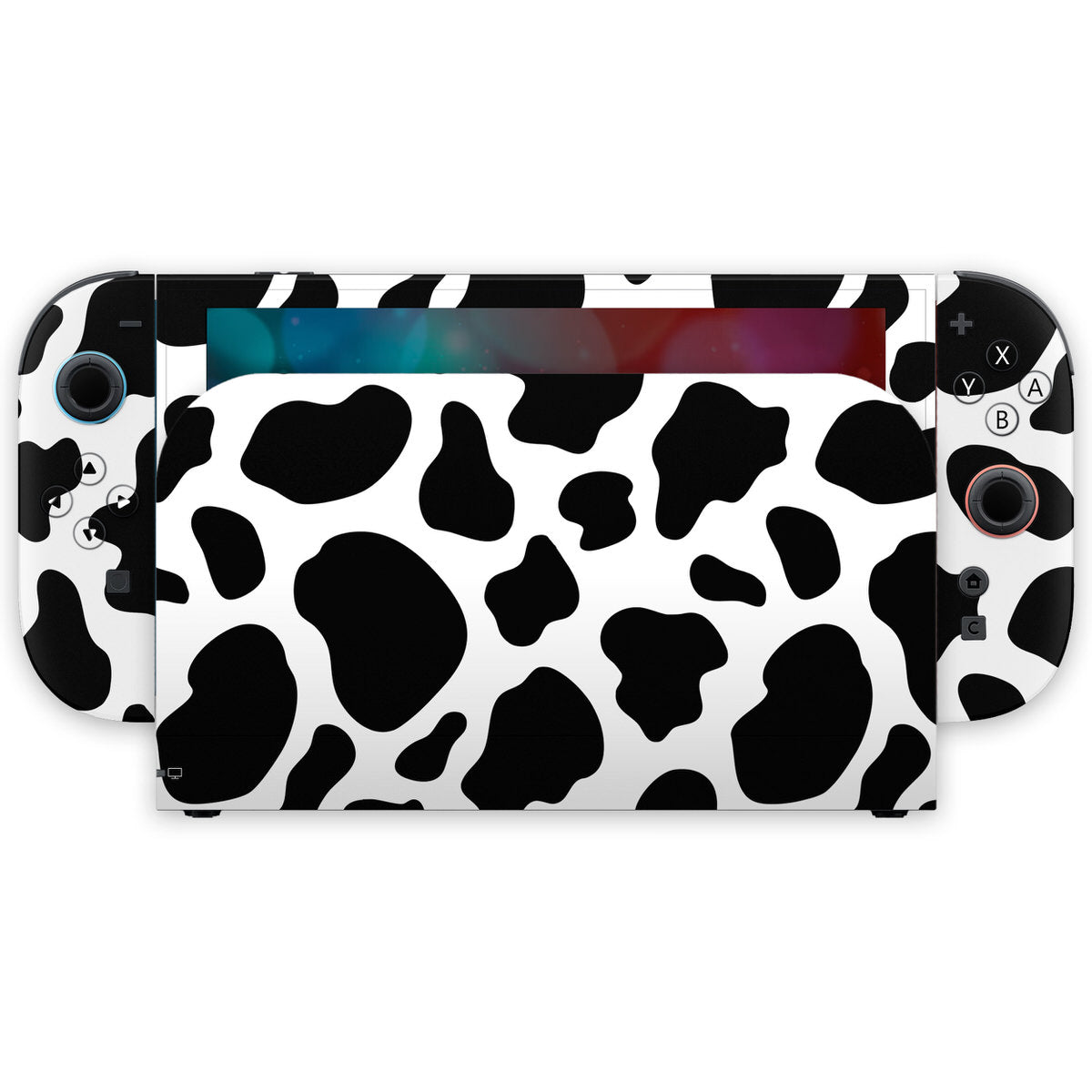 black moo moo cow print nintendo switch 2 skin