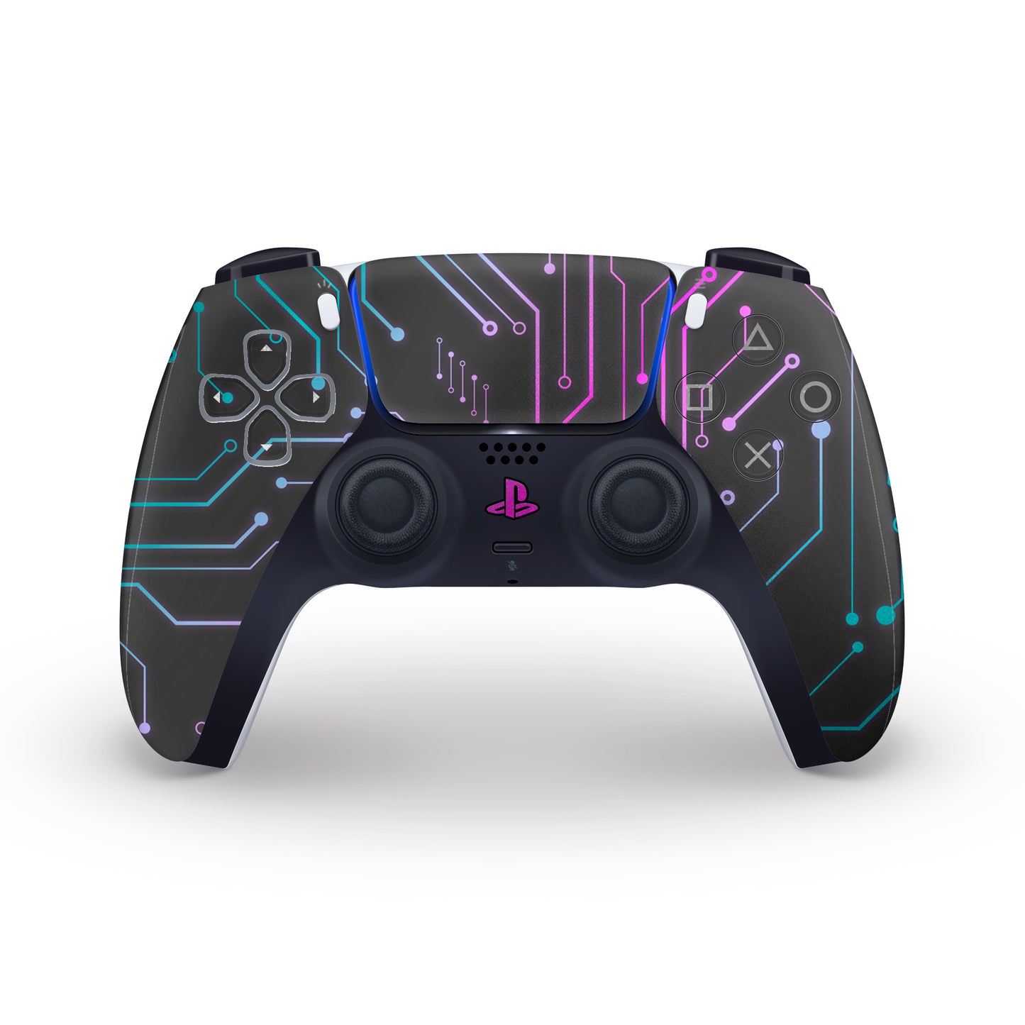 neon cybernetic ps5 controller skin