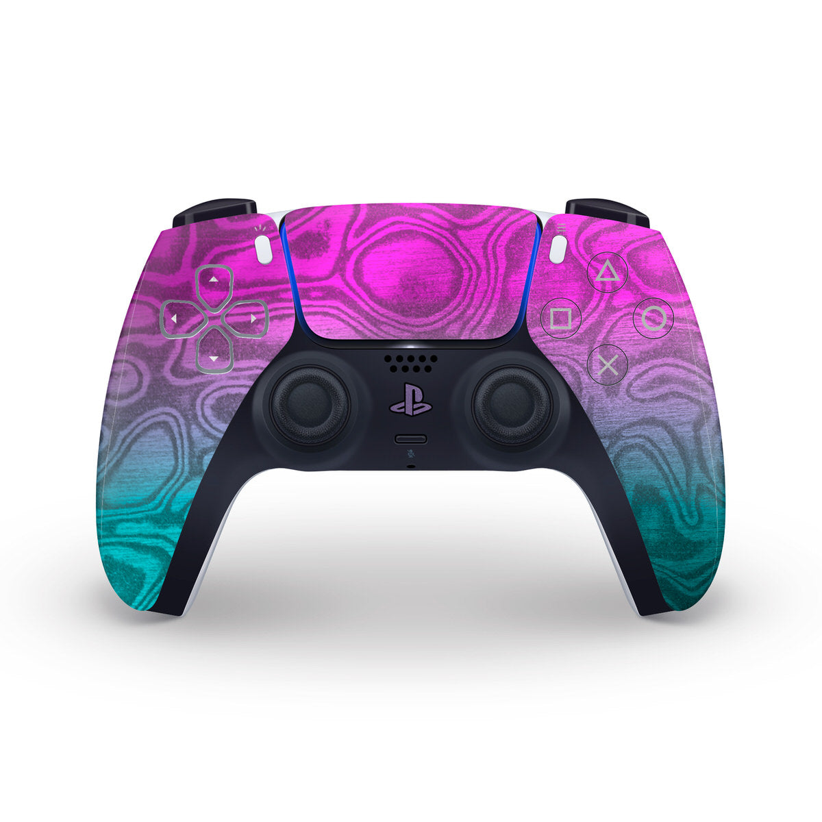 neon damascus ps5 controller decal skin