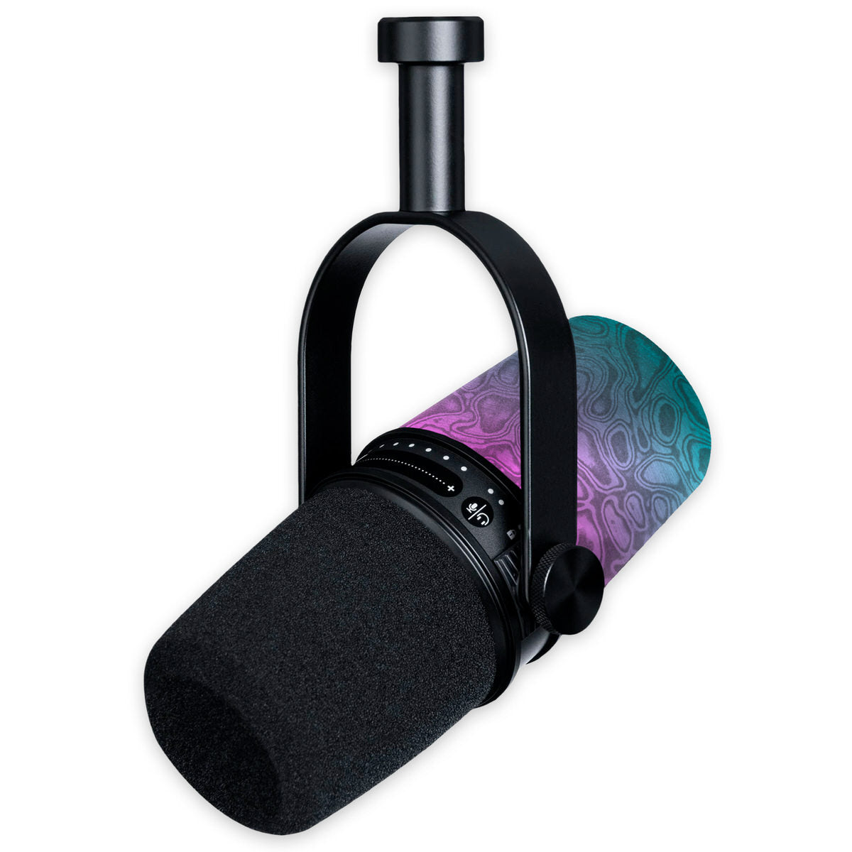 neon damascus shure mv7 microphone skin