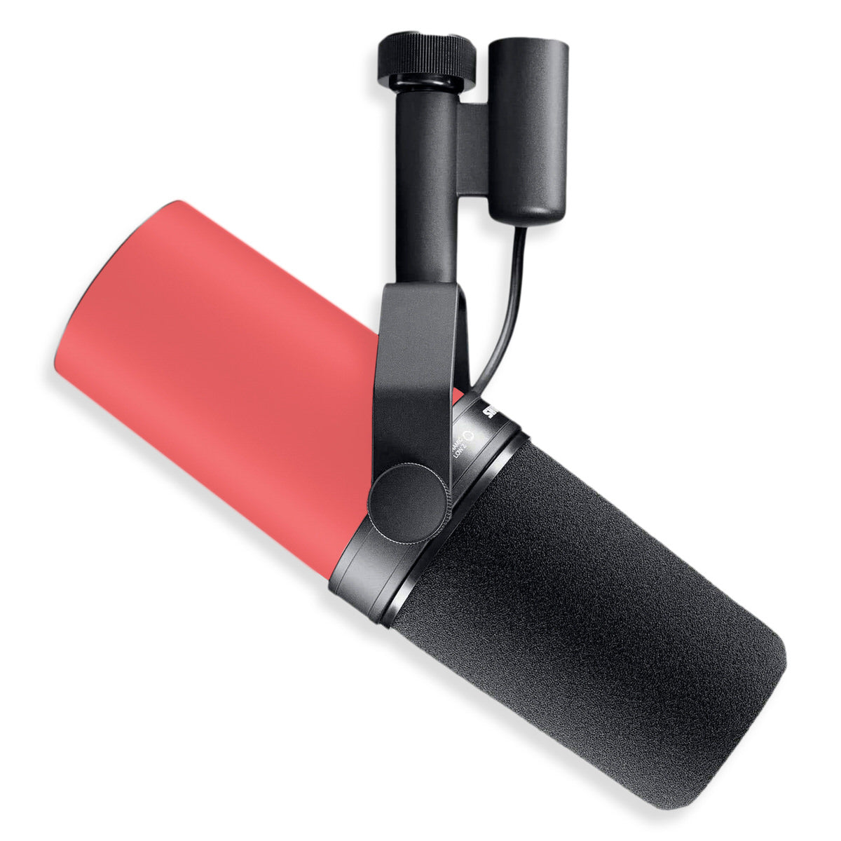 pastel red shure sm7b microphone skin