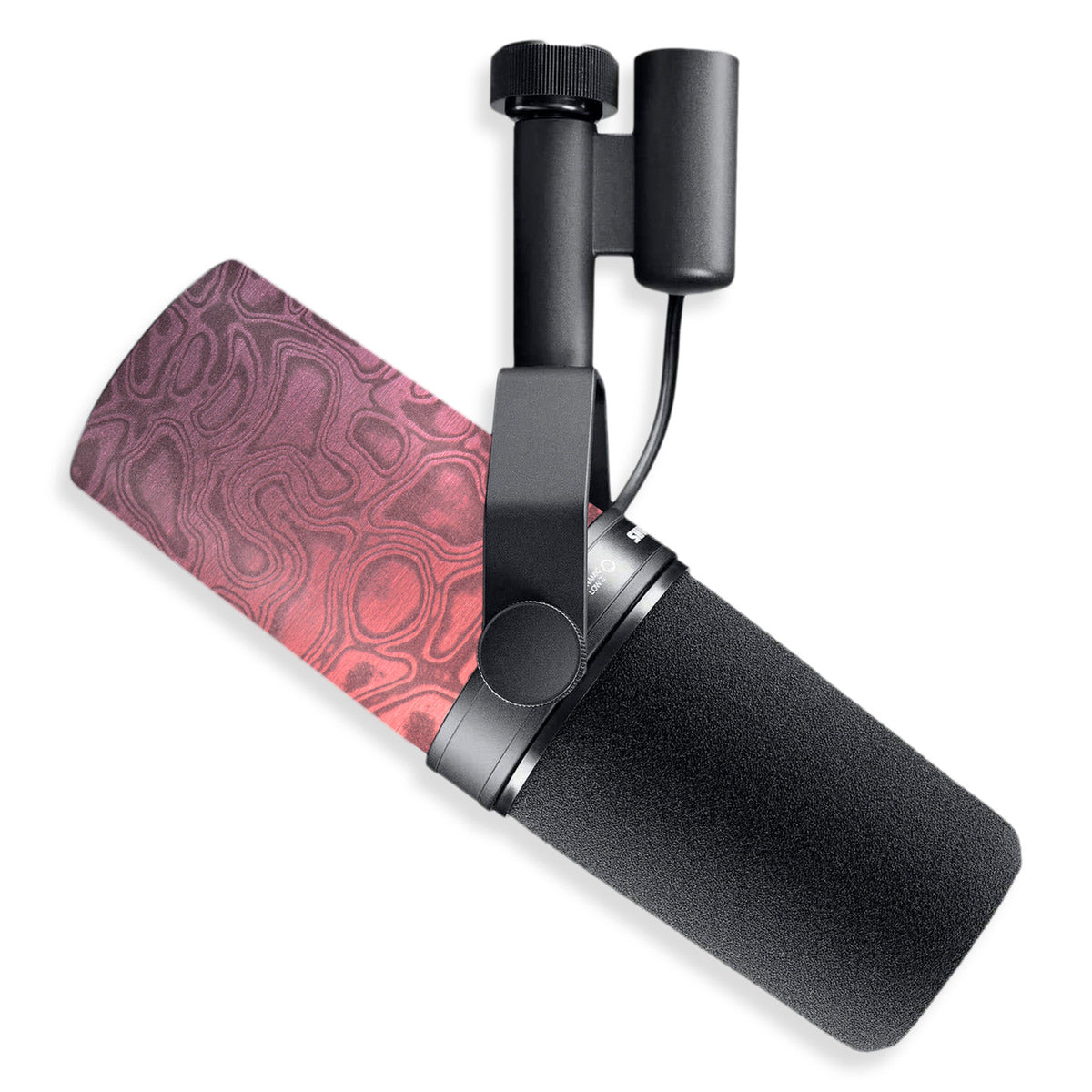 peach damascus shure sm7b microphone skin