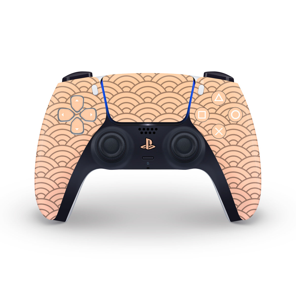 peach seigaiha waves ps5 controller skin