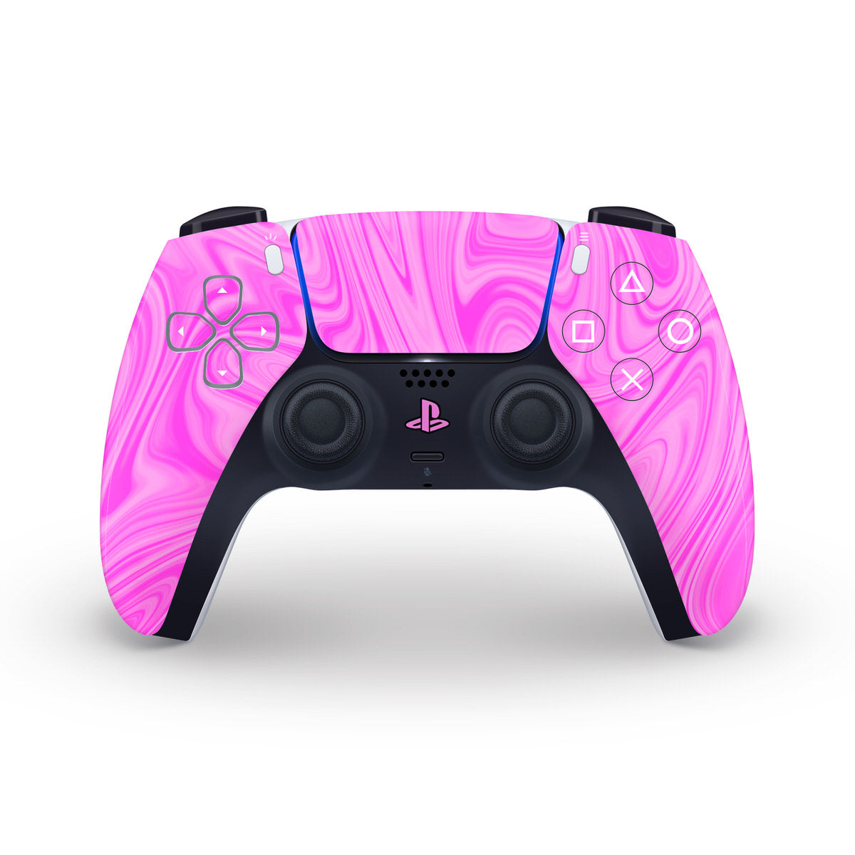 pink liquid marble ps5 controller skin