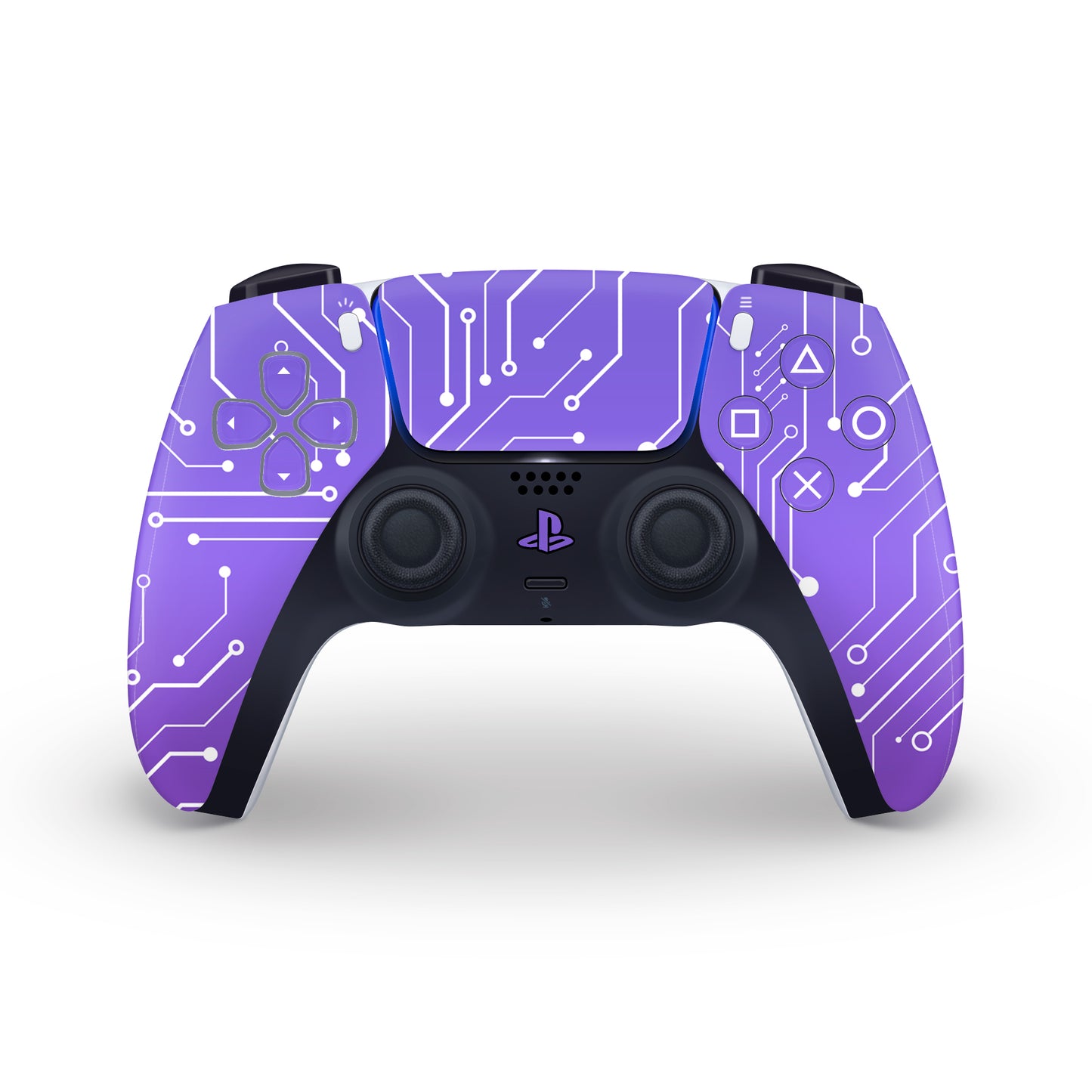 purple cybernetic ps5 controller skin