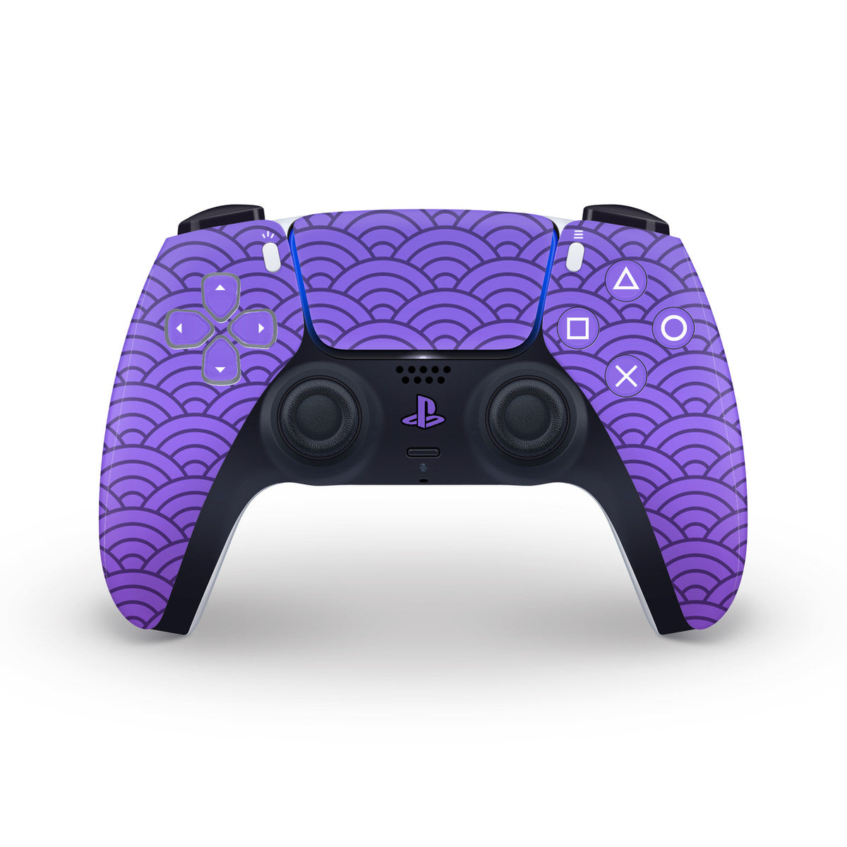 purple seigaiha waves ps5 controller skin