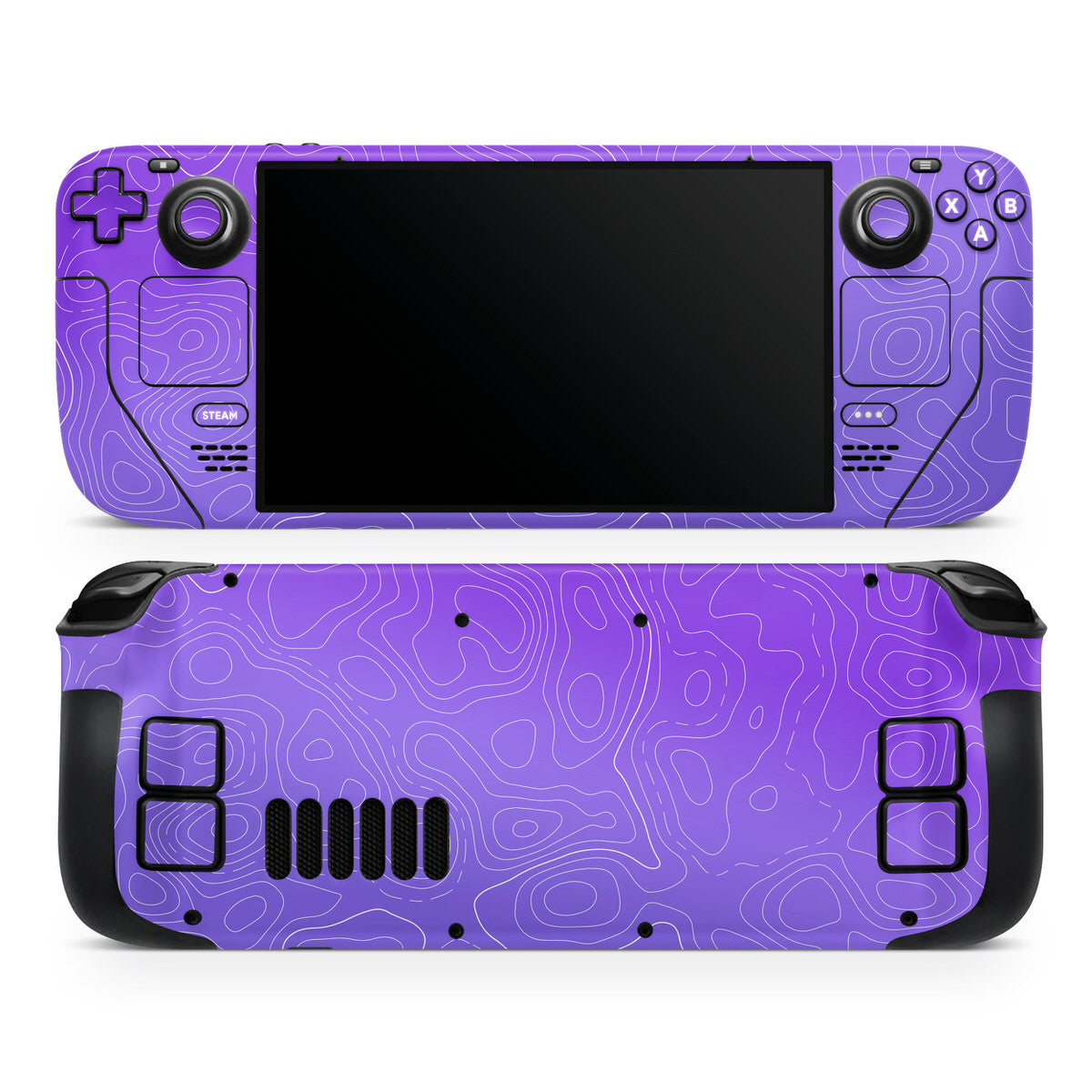 purple topographic steam deck oled skin
