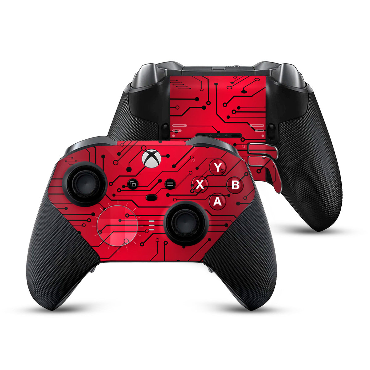 red cybernetic xbox elite series 2 controller skin