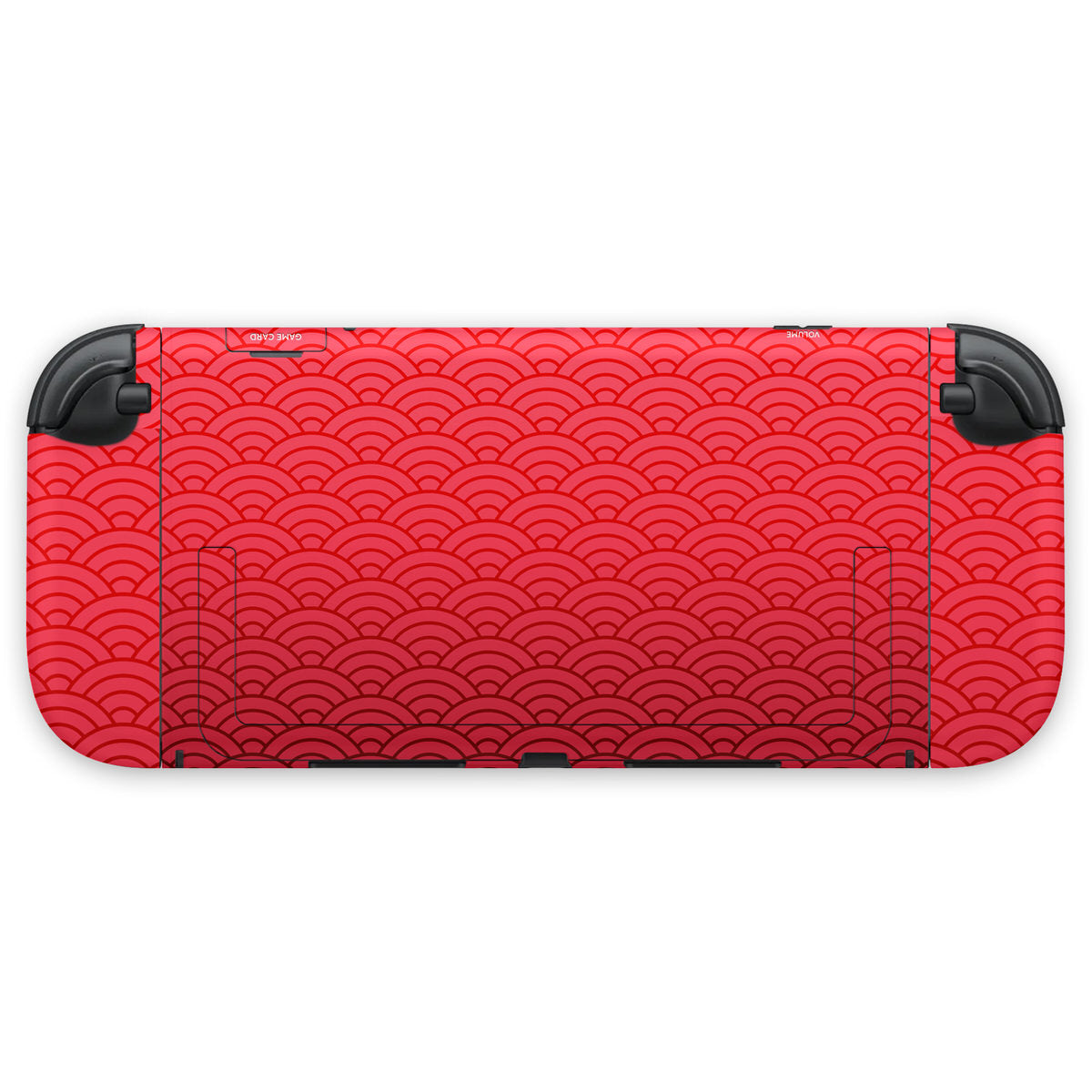 red seigaiha waves nintendo switch 2 console & joycon skin