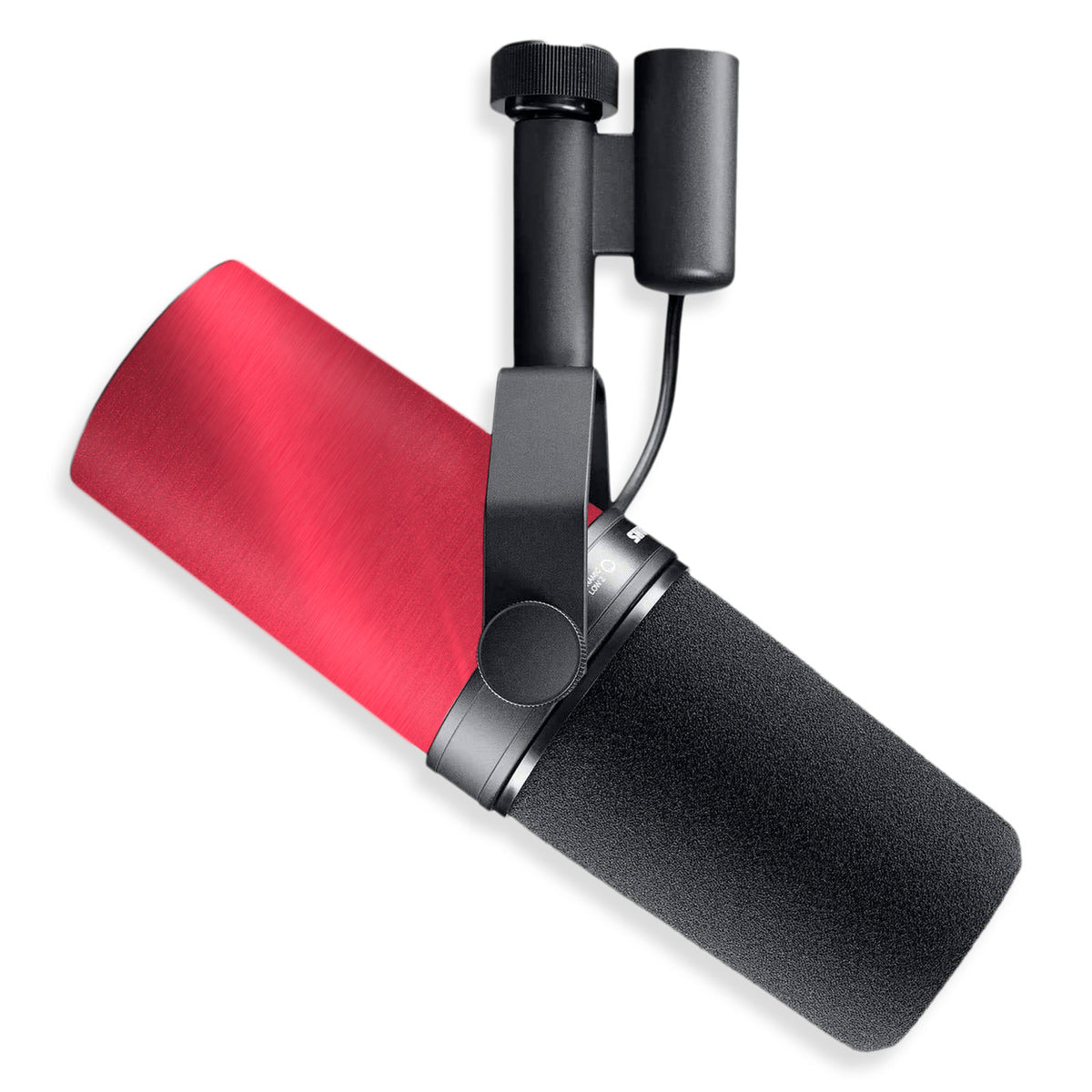 red steel shure sm7b microphone skin