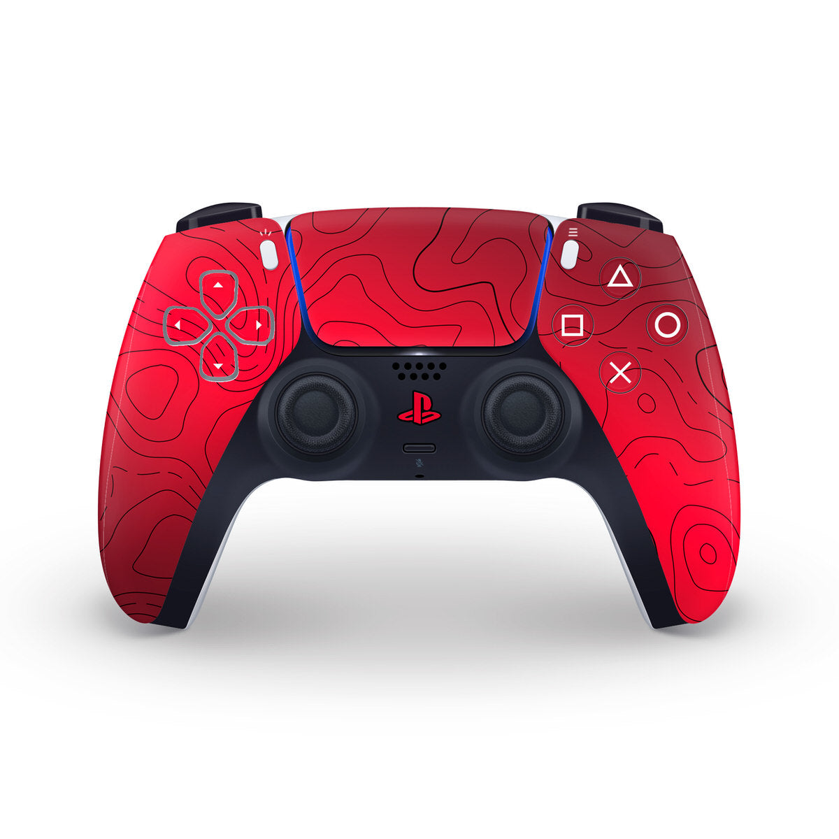 red topographic ps5 controller skin