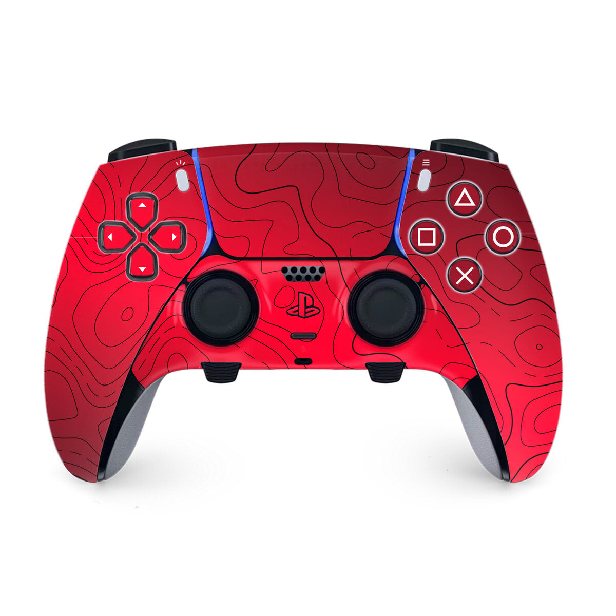 red topographic ps5 dualsense edge controller skin