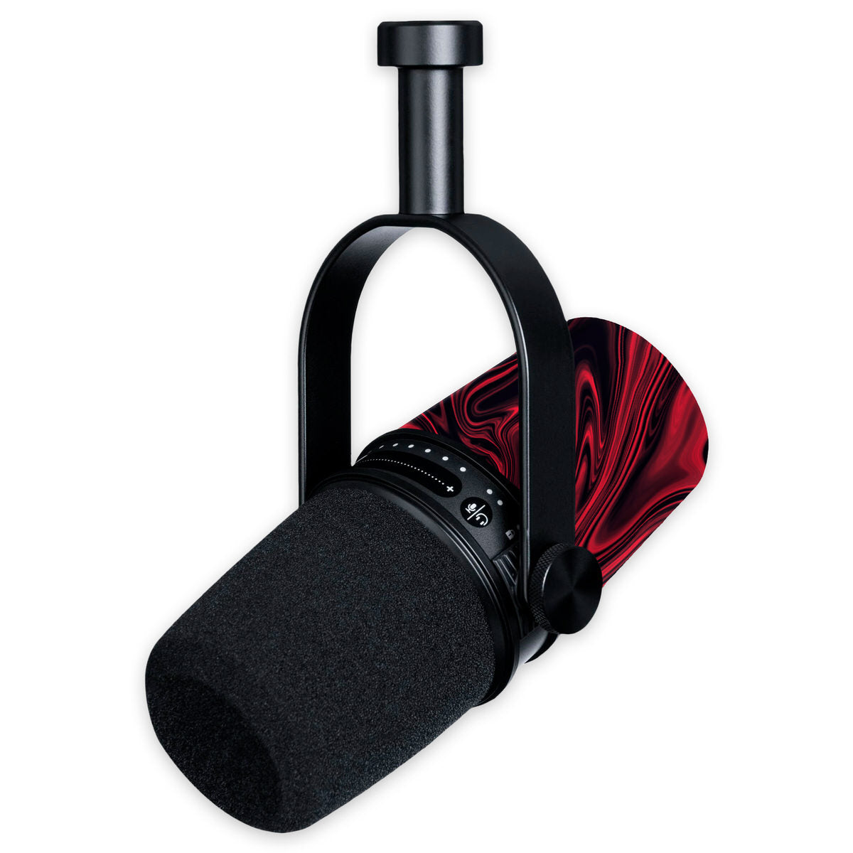 ruby liquid marble shure mv7 microphone skin
