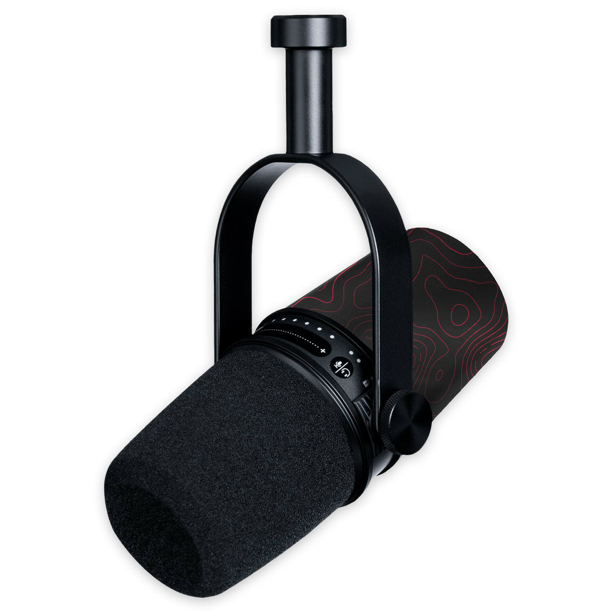 ruby topographic shure mv7 microphone skin