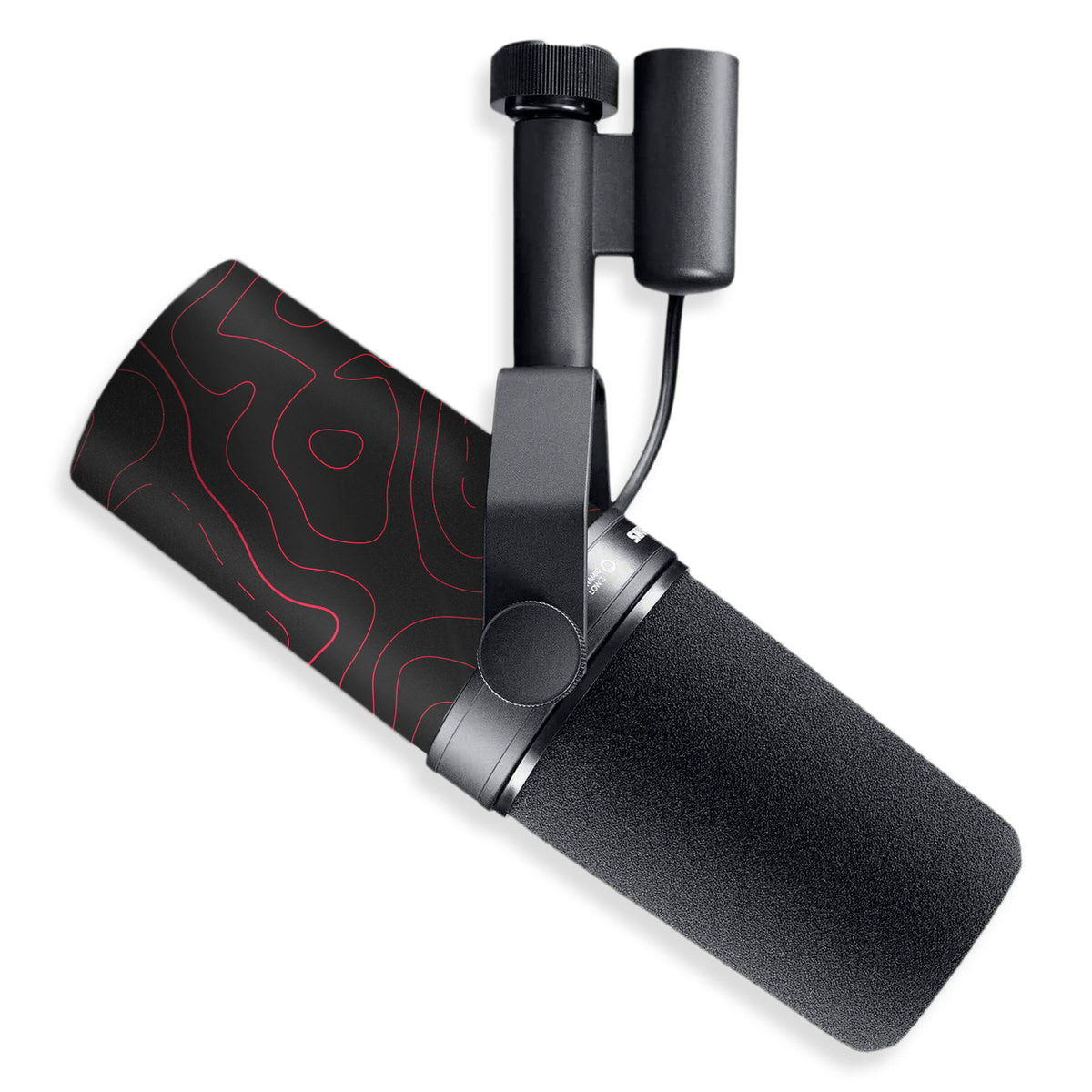 ruby topographic shure sm7b microphone skin