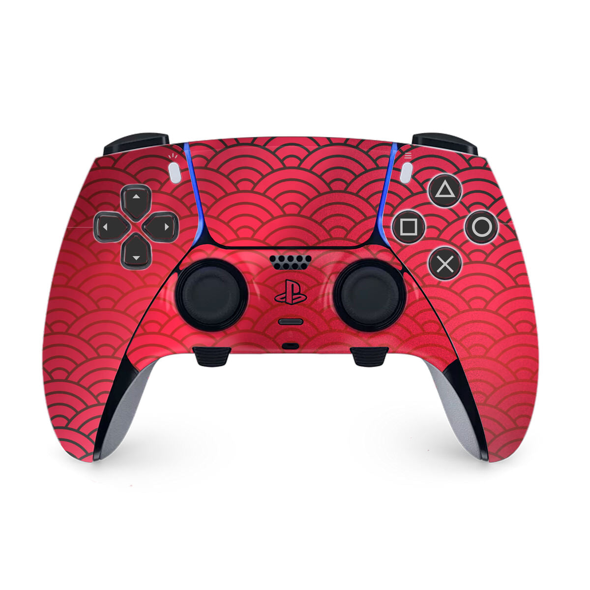 scarlet seigaiha waves ps5 dualsense edge controller skin