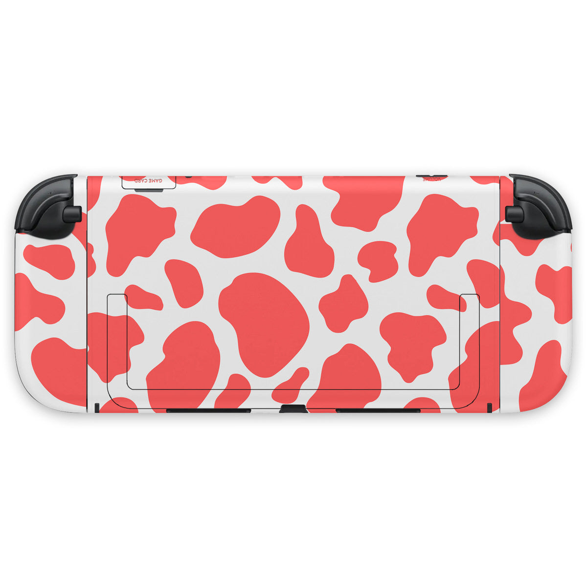 strawberry moo moo nintendo switch 2 red cow print joycon & console skin