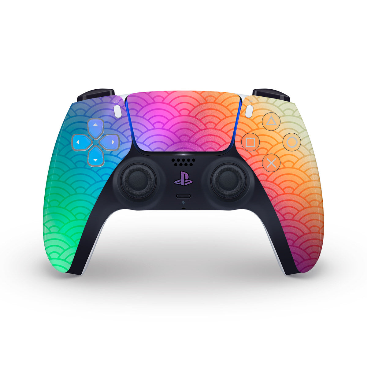 titanium seigaiha waves ps5 controller skin
