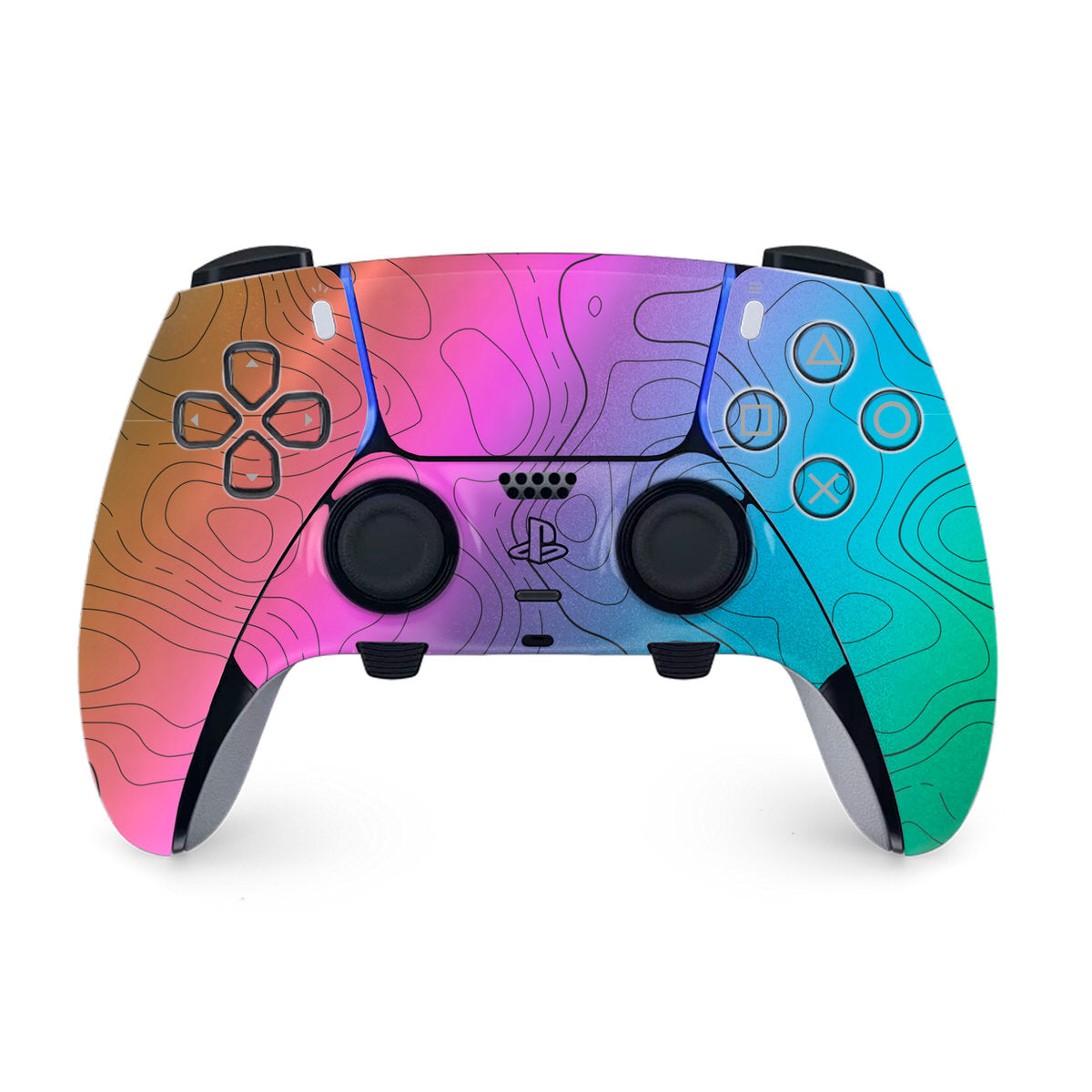 Titanium Topographic PS5 DualSense Edge Controller Skin