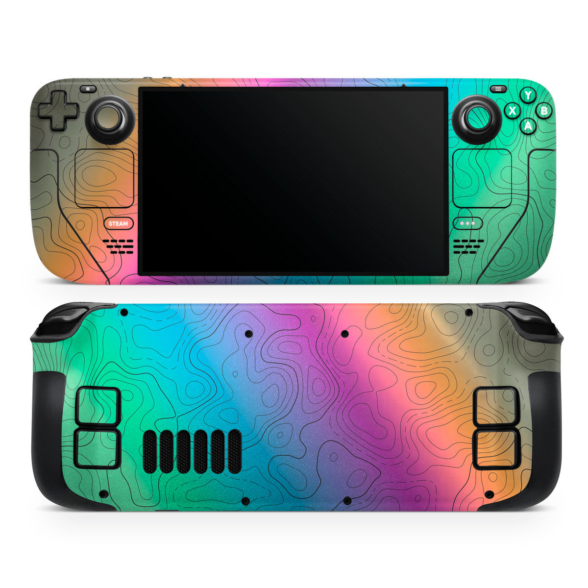 titanium topographic steam deck oled skin