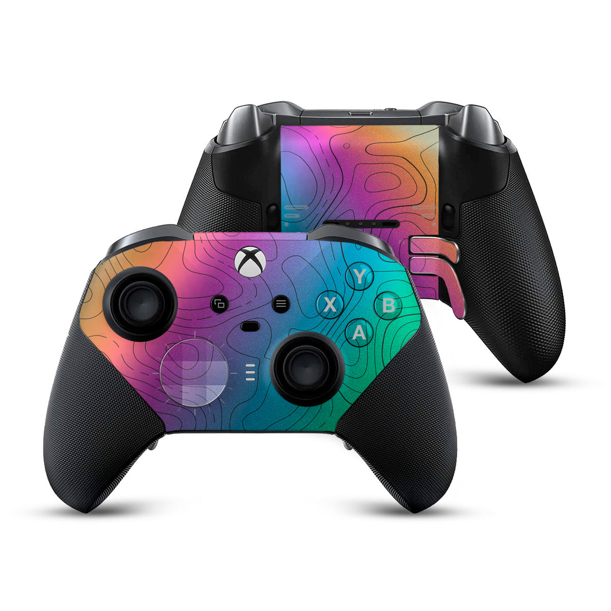 titanium topographic xbox elite series 2 controller skin
