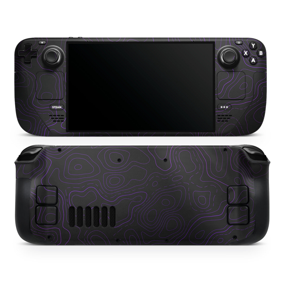 violet topographic steam deck oled skin