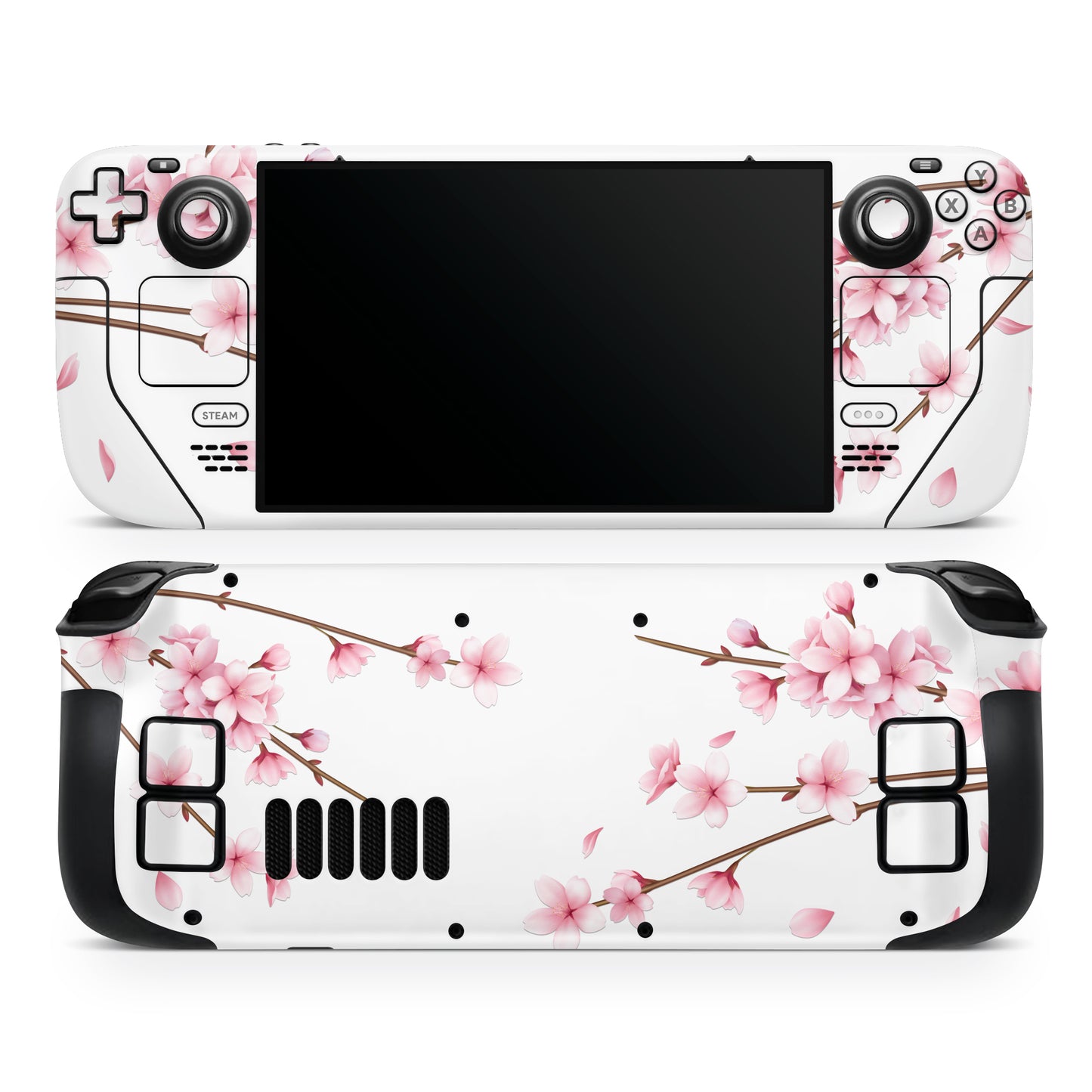 white cherry blossom valve steam deck decal skin