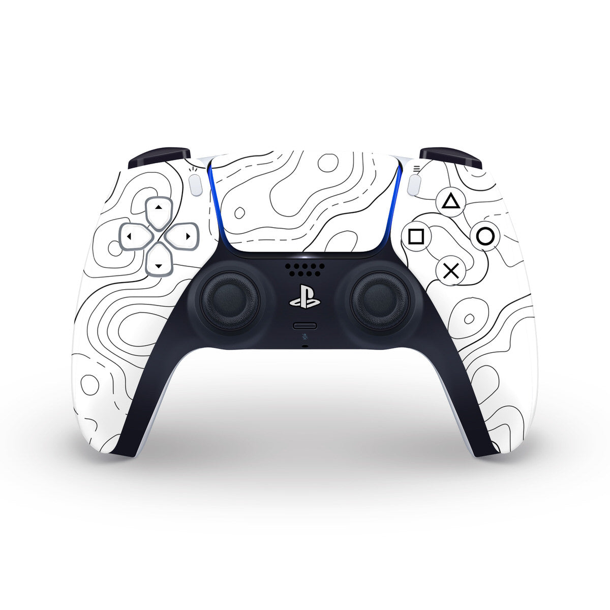 white topographic ps5 controller skin