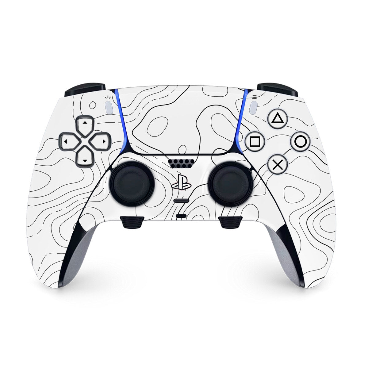 white topographic ps5 dualsense edge controller skin